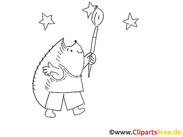 Igel Künstler Ausmalbild Igel Künstler Ausmalbild