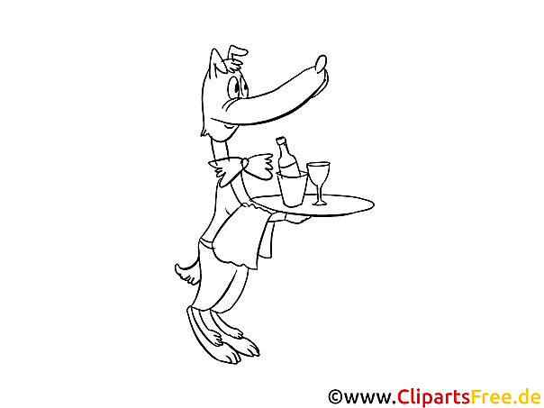 Kellner Cartoon Malvorlage Kellner Cartoon Malvorlage