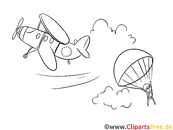 Fallschirmspringer Ausmalbild zum Ausdrucken, Bild gratis Fallschirmspringer Ausmalbild zum Ausdrucken, Bild gratis