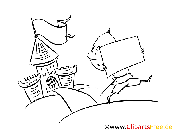 Ritter und Burg Malvorlage, Ausmalbild gratis Ritter und Burg Malvorlage, Ausmalbild gratis