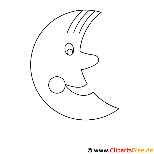 Mond Bild zum Ausmalen Mond Bild zum Ausmalen