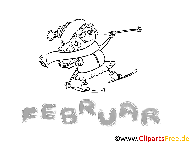 Februar Malbild - Ausmalbilder Monate, Jahreszeiten Februar Malbild - Ausmalbilder Monate, Jahreszeiten