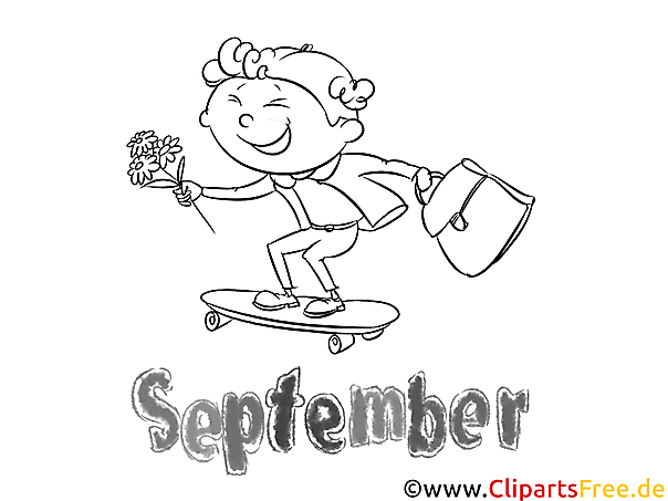 September Bild zum Malen - Monatsbilder Kindergarten September Bild zum Malen - Monatsbilder Kindergarten
