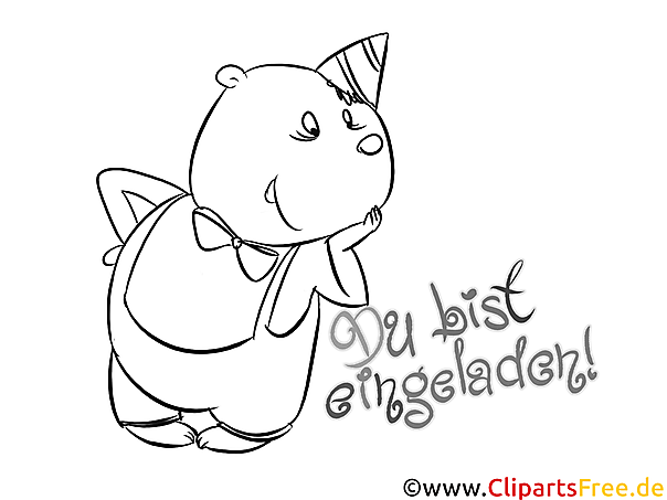 Cartoon-Malvorlage Einladung zum Geburtstag Cartoon-Malvorlage Einladung zum Geburtstag