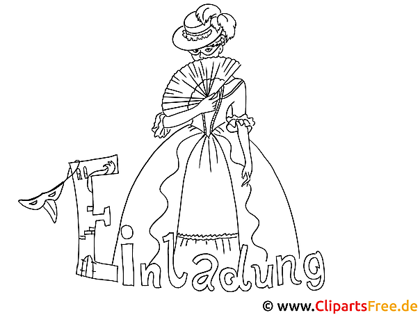 Dame im Abendkleid Bild zum Ausmalen Dame im Abendkleid Bild zum Ausmalen
