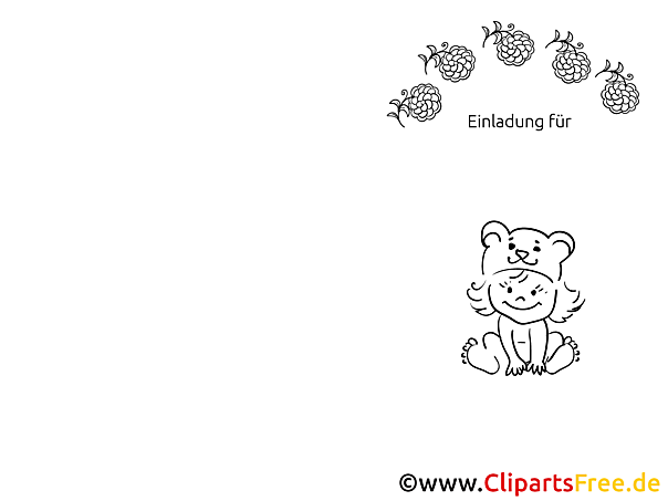 Einladung Blumen Mädchen Klappkarte zum Drucken Einladung Blumen Mädchen Klappkarte zum Drucken