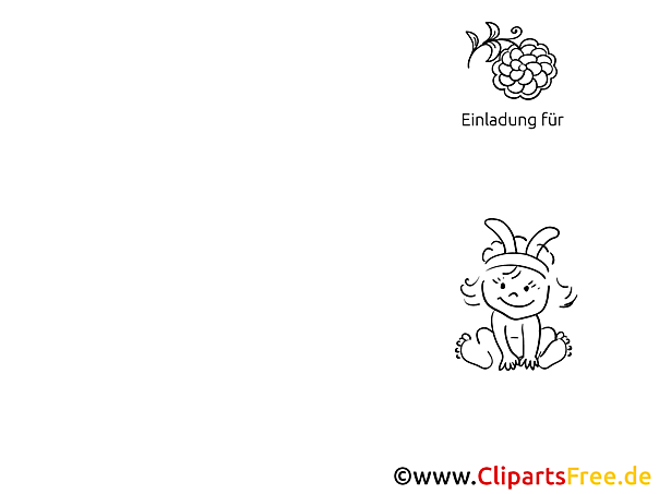 Einladung Mädchen Klappkarte zum Drucken Einladung Mädchen Klappkarte zum Drucken