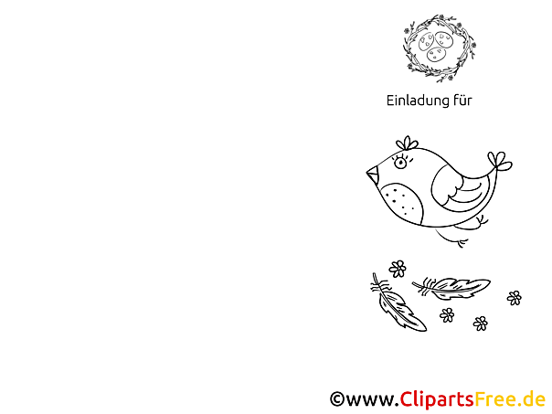 Einladung Vogel Klappkarte zum Drucken Einladung Vogel Klappkarte zum Drucken