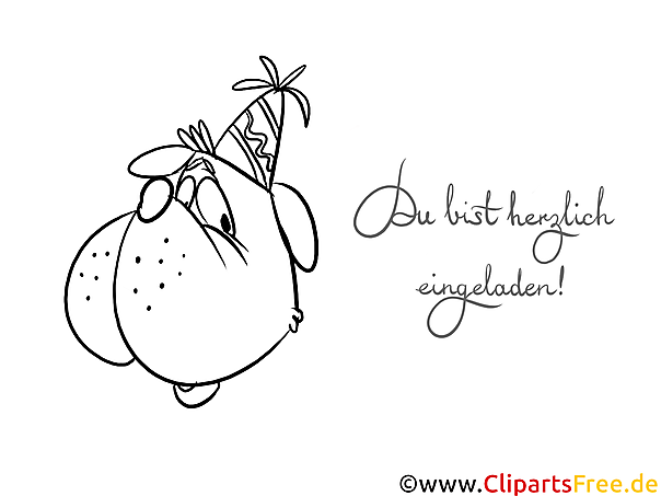 Einladung zum Kindergeburtstag als Ausmalbild Einladung zum Kindergeburtstag als Ausmalbild