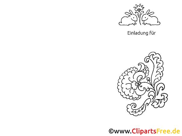 Kaninchen Blumen Klappkarte-Einladung gratis basteln Kaninchen Blumen Klappkarte-Einladung gratis basteln
