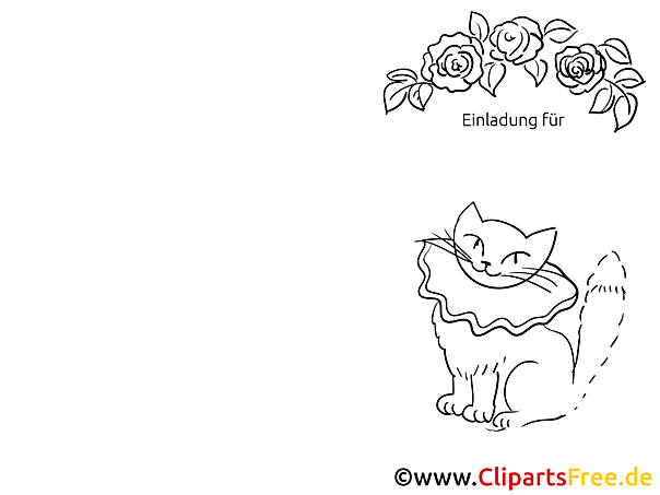 Katze Klappkarte-Einladung gratis basteln Katze Klappkarte-Einladung gratis basteln