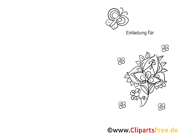 Schmetterling Blume Einladungen selbst gestalten und drucken Schmetterling Blume Einladungen selbst gestalten und drucken