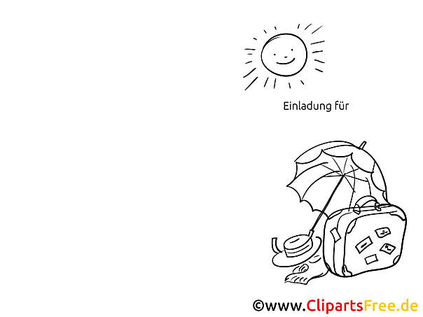 Urlaub Regenschirm Klappkarte-Einladung gratis basteln Urlaub Regenschirm Klappkarte-Einladung gratis basteln