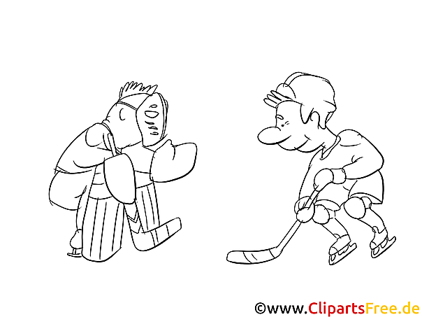 Comic Bild Eishockey zum Drucken und Ausmalen Comic Bild Eishockey zum Drucken und Ausmalen