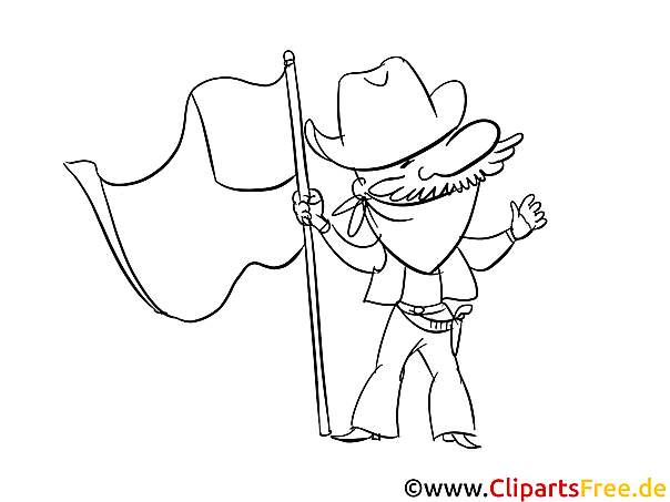 Cartoon Cowboy - Fourth of July and USA Coloring Pages Cartoon Cowboy - Fourth of July and USA Coloring Pages