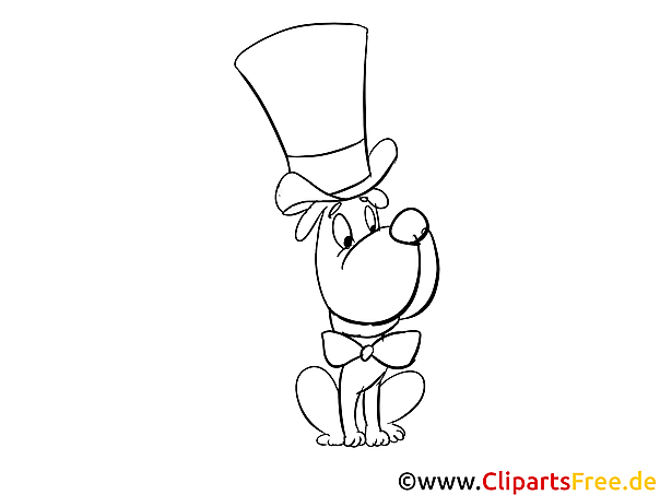 Cartoon Dog - Fourth of July Colouring Pages Cartoon Dog - Fourth of July Colouring Pages