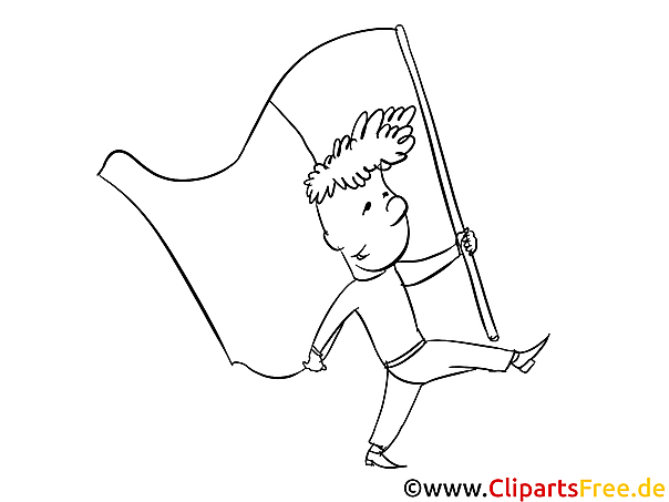 Guy with flag - Fourth of July Colouring Pages Guy with flag - Fourth of July Colouring Pages