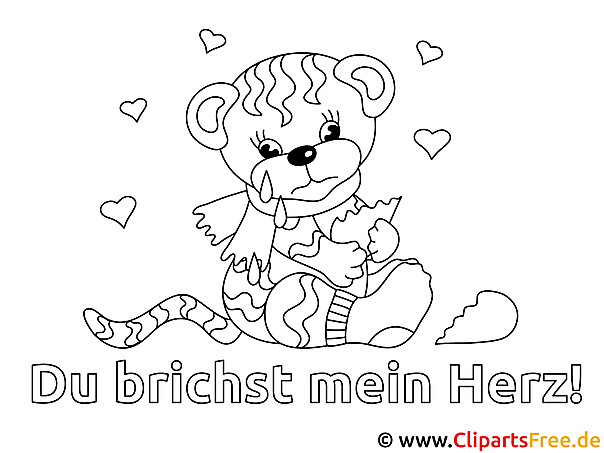 Ausmahlbild Abschied, Tiger Ausmahlbild Abschied, Tiger