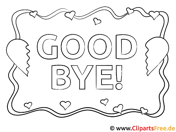 Good Bye Pic Colouring Good Bye Pic Colouring