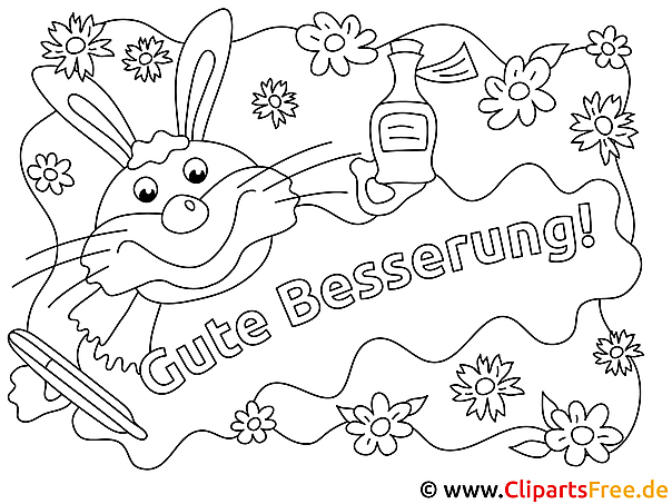 Hase Gute Besserung gratis Bilder zum Ausmalen Hase Gute Besserung gratis Bilder zum Ausmalen