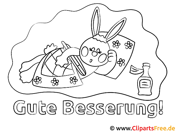 Hase schläft Gute Besserung Ausmalbilder gratis für Kinder Hase schläft Gute Besserung Ausmalbilder gratis für Kinder