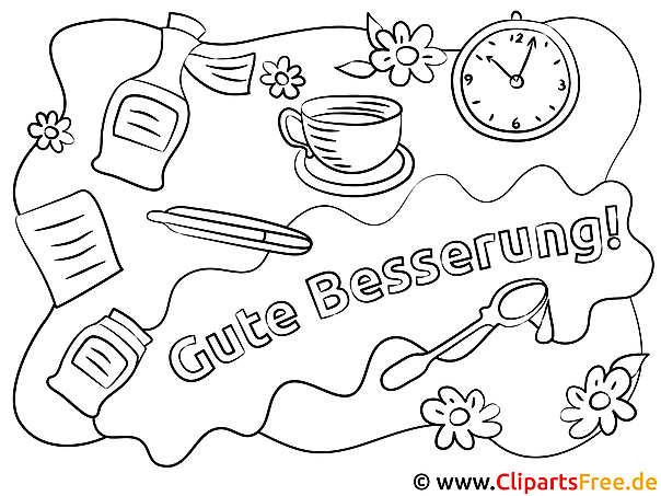Karte Gute Besserung Ausmalbilder gratis für Kinder Karte Gute Besserung Ausmalbilder gratis für Kinder