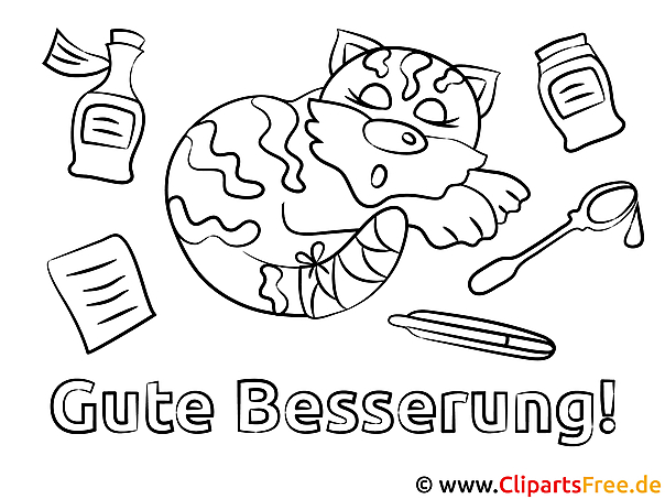 Katze Gute Besserung Ausmalbilder gratis für Kinder Katze Gute Besserung Ausmalbilder gratis für Kinder