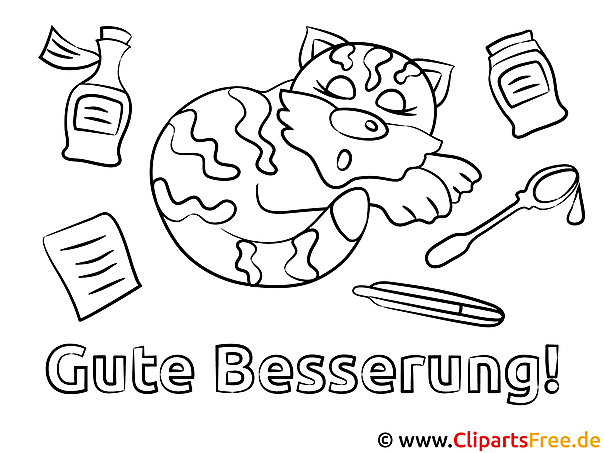 Kranke Katze Gute Besserung Ausmalbilder gratis für Kinder Kranke Katze Gute Besserung Ausmalbilder gratis für Kinder