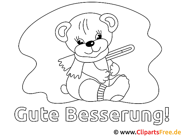 Teddybär Gute Besserung Bild zum Ausmalen Teddybär Gute Besserung Bild zum Ausmalen
