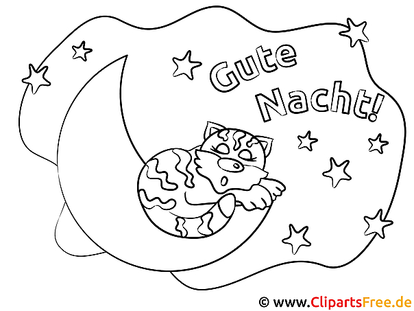 Katze schläft auf dem Mond Gute Nacht Ausmalbilder kostenlos Katze schläft auf dem Mond Gute Nacht Ausmalbilder kostenlos