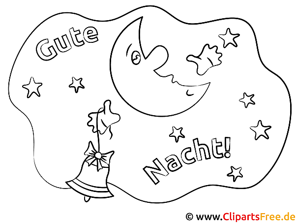 mond glocke gute nacht ausmalbilder für kinder kostenlos