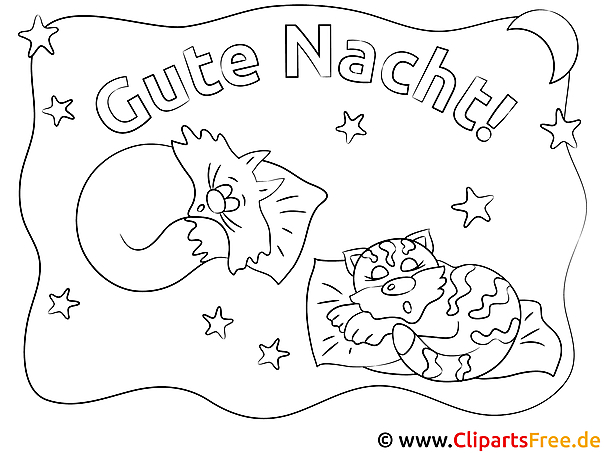 Schlafende Katzen Gute Nacht Grafiken zum Ausmalen Schlafende Katzen Gute Nacht Grafiken zum Ausmalen