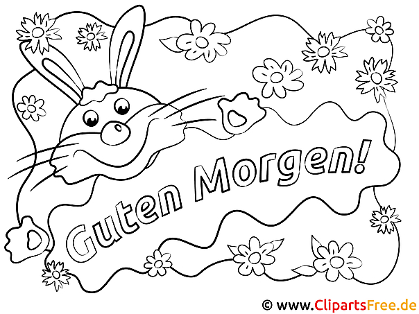 Hase Guten Morgen Ausmalbild für Kinder kostenlos ausdrucken Hase Guten Morgen Ausmalbild für Kinder kostenlos ausdrucken