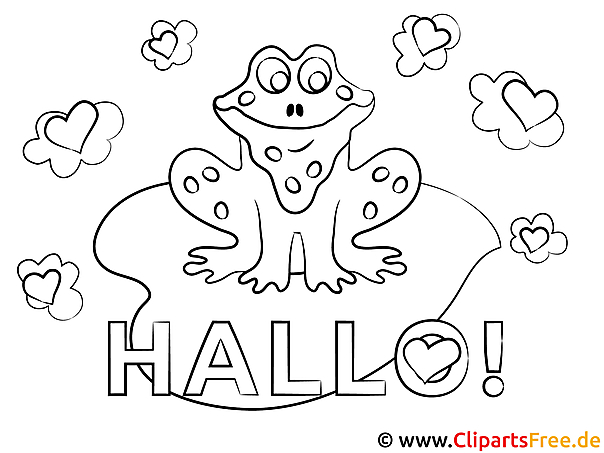 Frosch Hallo Ausmalbilder für Kinder kostenlos ausdrucken Frosch Hallo Ausmalbilder für Kinder kostenlos ausdrucken