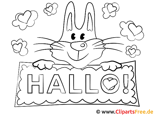 Hase Hallo Ausmalbild Hase Hallo Ausmalbild