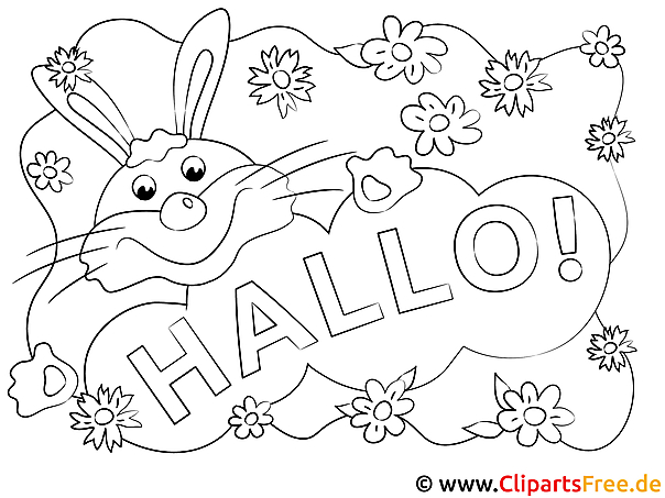 Hase Hallo Ausmalbilder gratis für Kinder Hase Hallo Ausmalbilder gratis für Kinder