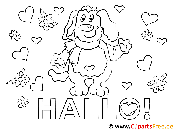 Hund Hallo Ausmalvorlage Hund Hallo Ausmalvorlage
