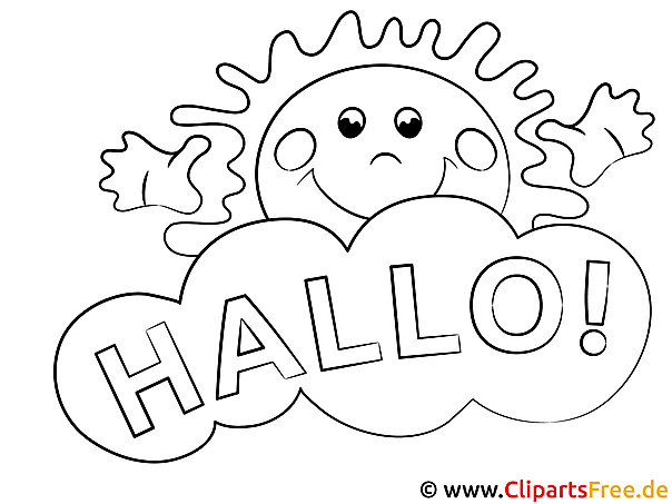 Sonne Hallo Ausmalbilder gratis für Kinder Sonne Hallo Ausmalbilder gratis für Kinder