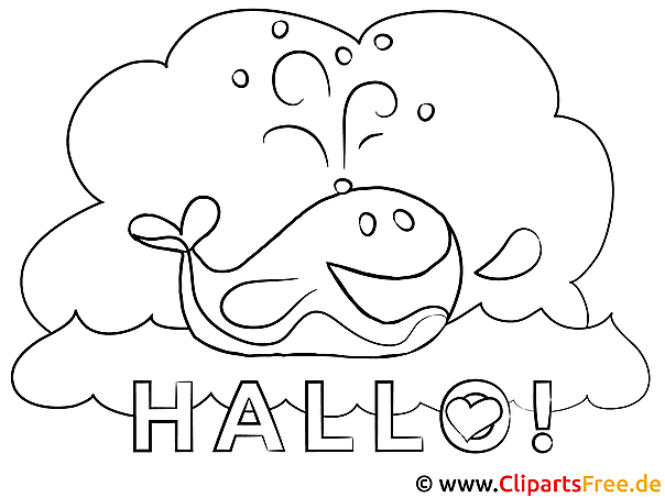 Wal Hallo Ausmalbilder gratis für Kinder Wal Hallo Ausmalbilder gratis für Kinder