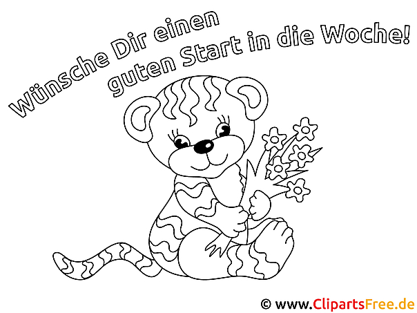 Ausmalbild Tiger - Gute Woche Ausmalbild Tiger - Gute Woche