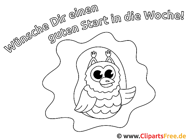 Eule Wünsche dir einen guten Start in die Woche Ausmalbilder Vorlagen zum Ausmalen Eule Wünsche dir einen guten Start in die Woche Ausmalbilder Vorlagen zum Ausmalen
