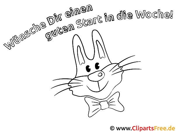 Hase Wünsche dir einen guten Start in die Woche Ausmalbild Hase Wünsche dir einen guten Start in die Woche Ausmalbild