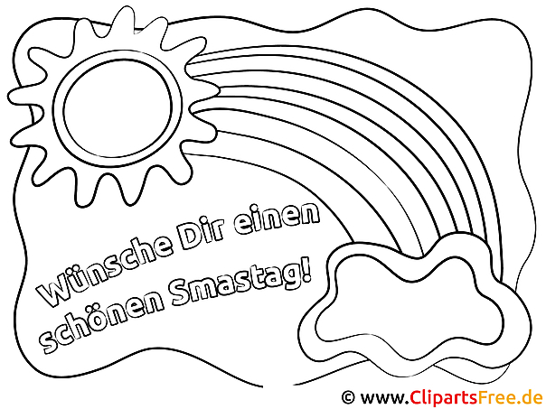 Sonne Regenbogen Schönen Samstag Ausmalbilder für Kinder kostenlos ausdrucken Sonne Regenbogen Schönen Samstag Ausmalbilder für Kinder kostenlos ausdrucken