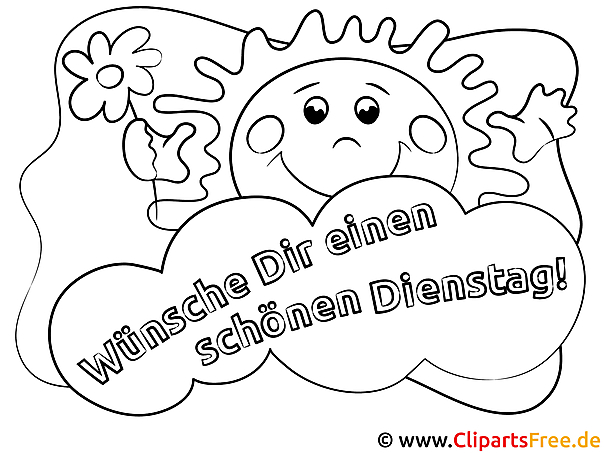 Sonne Schönen Dienstag Ausmalbilder für Kinder kostenlos ausdrucken Sonne Schönen Dienstag Ausmalbilder für Kinder kostenlos ausdrucken