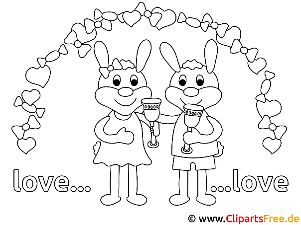Verlobte Tiere Ausmalbild für Kinder kostenlos ausdrucken Verlobte Tiere Ausmalbild für Kinder kostenlos ausdrucken