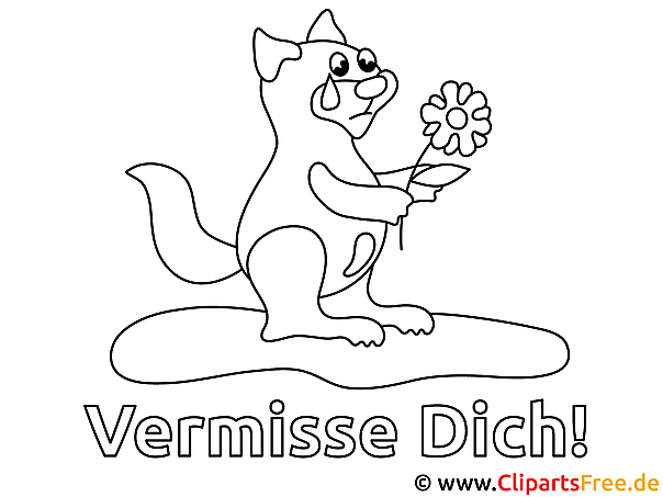 Hund Vermisse dich Ausmalbild gratis Hund Vermisse dich Ausmalbild gratis