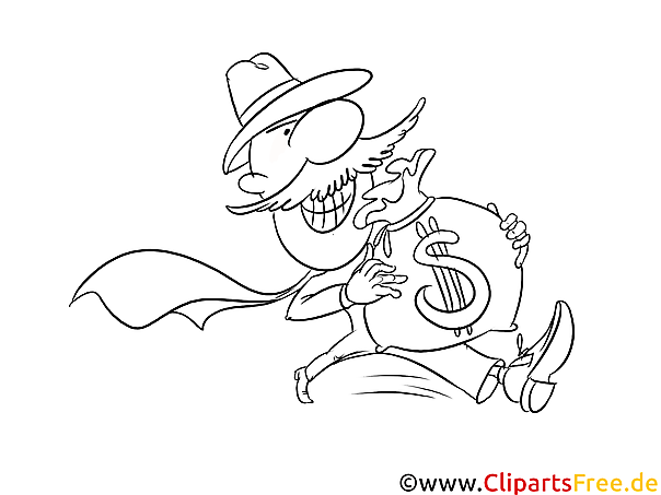 Mann mit Geldsack Bild , Illustration schwarz-weiß zum Ausmalen Mann mit Geldsack Bild , Illustration schwarz-weiß zum Ausmalen