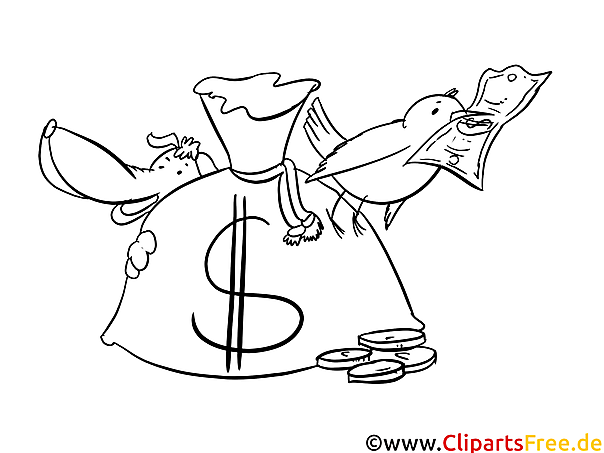 Dollar Bild - Ausmalbild zum Ausmalen Dollar Bild - Ausmalbild zum Ausmalen