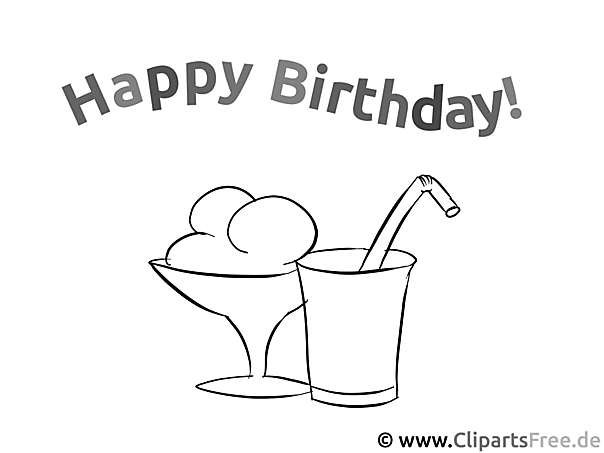 Happy Birthday Eis und Cocktail Malvorlage Happy Birthday Eis und Cocktail Malvorlage