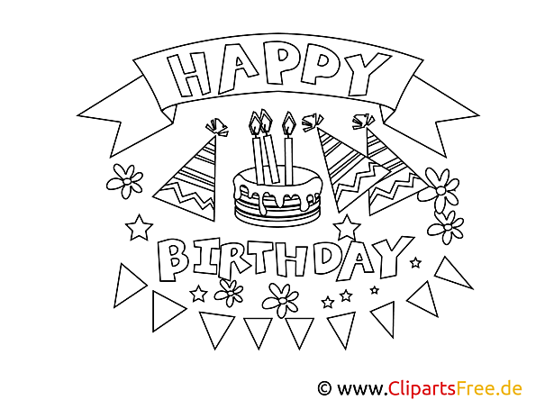 Happy Birthday Malvorlage, Ausmalbild Happy Birthday Malvorlage, Ausmalbild